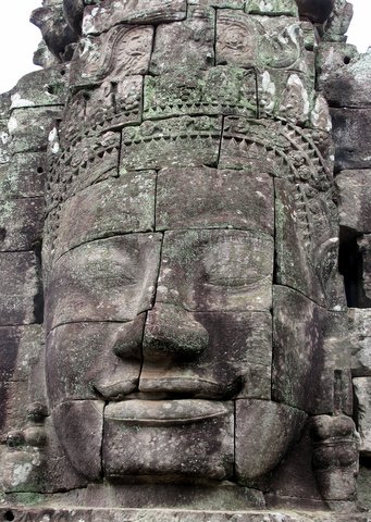 One of the 216 faces found on the towers of Bayon